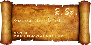 Ruzsics Szilárd névjegykártya