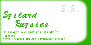 szilard ruzsics business card